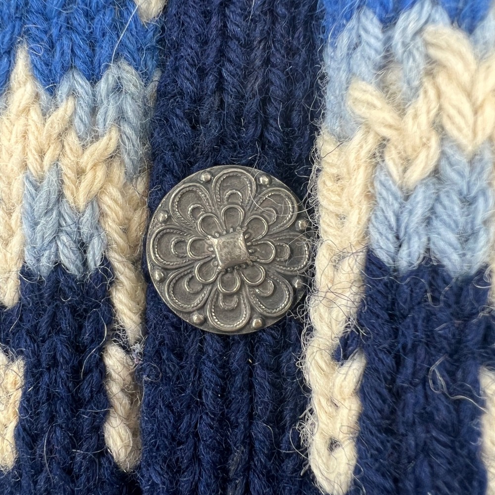 Hand Knit Norway Bohus Cardigan Fair Isle Heavy Wool Metal Buttons Skiing Warm - Picture 6 of 9